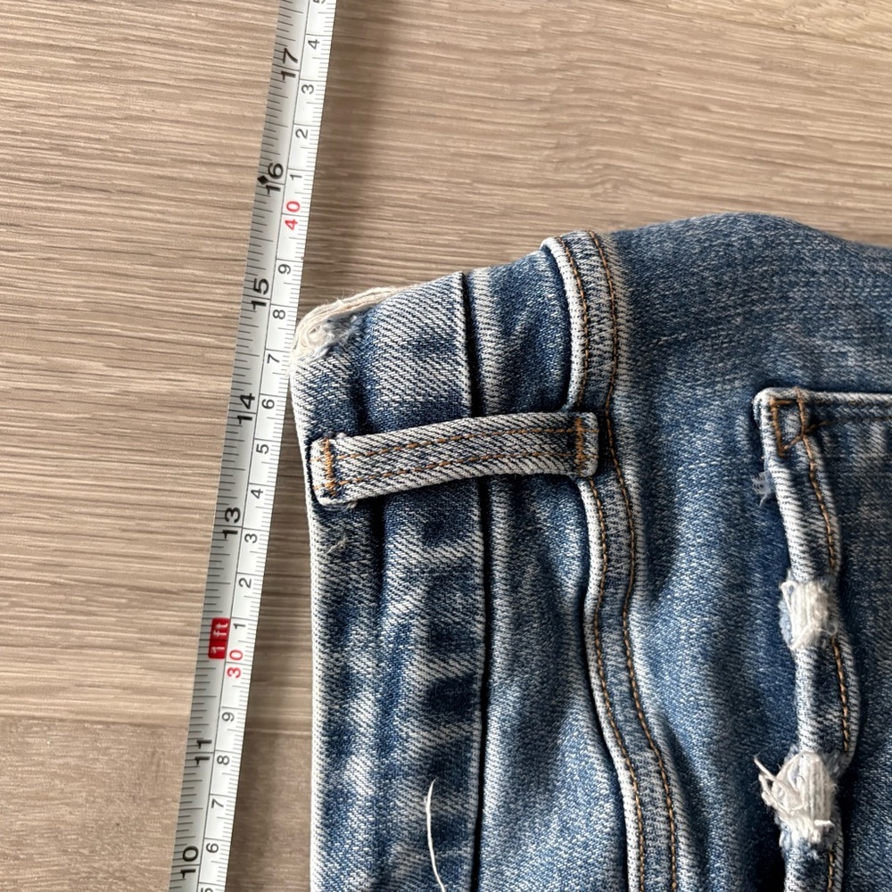 Flying Monkey Cropped Distressed Jeans in Blue Mid-Rise Ankle Skinny - Picture 5 of 5